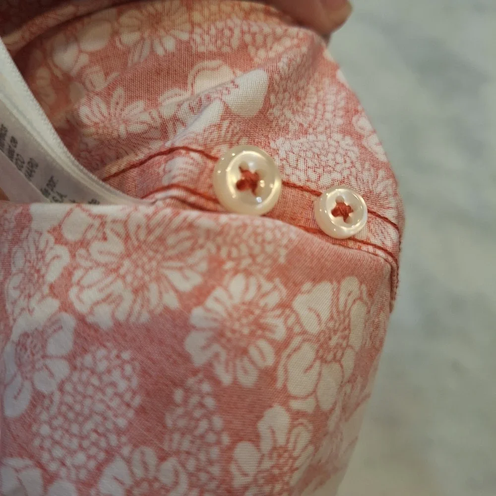 J.Crew Button Down Shortsleeve Shirt‎ Sz Lg Hawaiian Floral Slim Fit Secret Wash